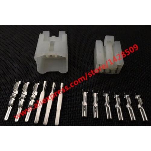 10 Sets 6 Pin Auto Female Male 2.3(090) Connectors Power Connector 7122-1360 7123-1360 Housing CD Connector
