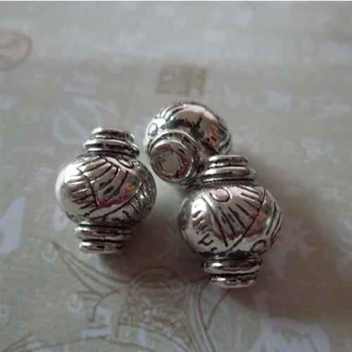20pcs/lot Craft Lantern Shape Metal Spacer Beads 11x9mm Tibetan Silver Bracelets Earrings Charms Beads Women DIY Jewelry Making