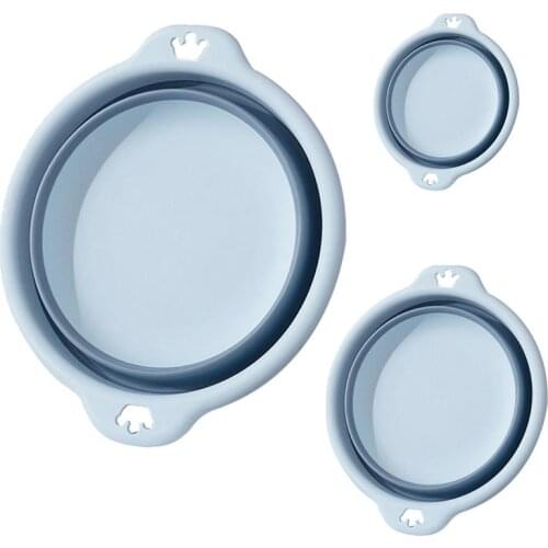 3pcs Outdoor Folding Wash Basin Folding Bucket Container Portable Basin Collapsible Plastic Washbasin Outdoor Cleaning Tools