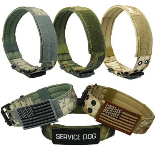 4.5cm Width Durable Nylon Tactical Dog Collar Outdoor Adjustable Military Dog Collar Dog Police Pet Products Wholesale