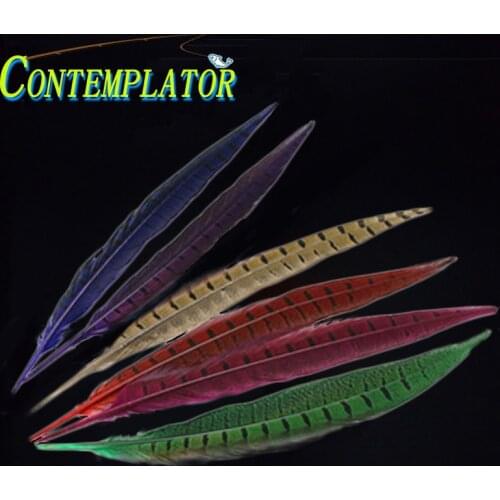 6optional Colors 5pcs Natural Pheasant Tail Fly Tying Feathers 12''-14'' Striped Breathing Fibers Wrapping Bodies Nymph Pattern