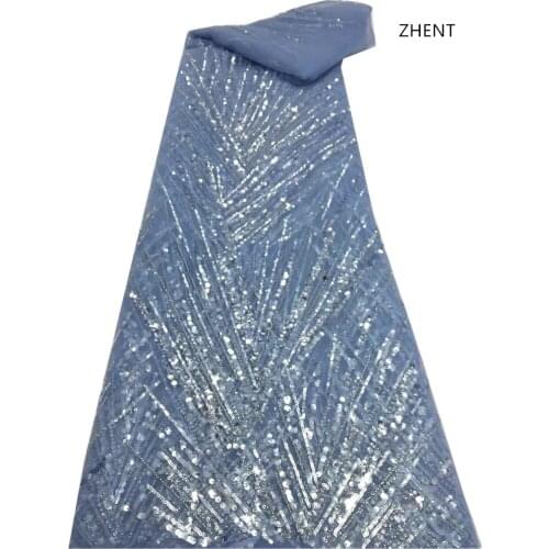 African Lace Fabric Tube Tulle Lace Fabric Embroidery French Lace Fabric With Sequins and Beads For Wedding Party Dress xz-250