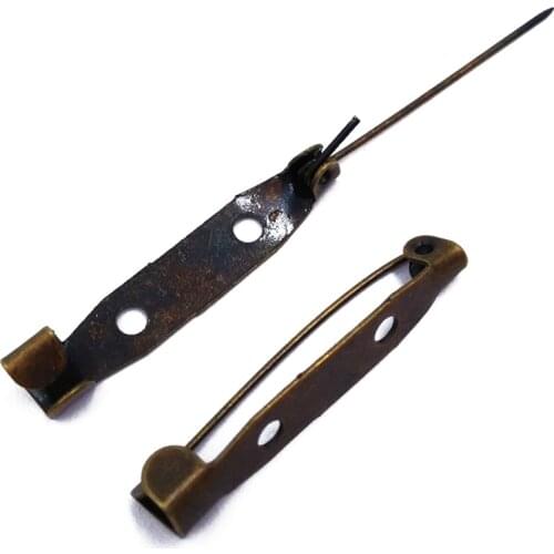 Antique Bronze 2 Hole 25mm 1000pcs Brooch Base Back Bar Badge Safety Pins Brooch Pins Jewelry Findings Accessories BSP06