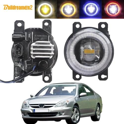 2 X Car Fog Light Assembly LED Lens Angel Eye Daytime Running Lamp DRL 30W H11 12V For Peugeot 607 (9D, 9U) Saloon 2000-2006