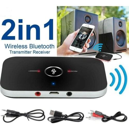 B6 2 IN 1 Bluetooth 5.0 Transmitter Receiver Wireless Audio Adapter For PC TV Headphone Car With 3.5mm AUX Music Receiver Sender