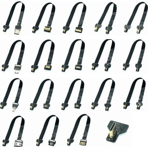 C5 FPV HD Type A Male UP Down Angled 90 Degree To HDMI-compatible HD FPC Flat Cable For Camera TV Multicopter Aerial Photography