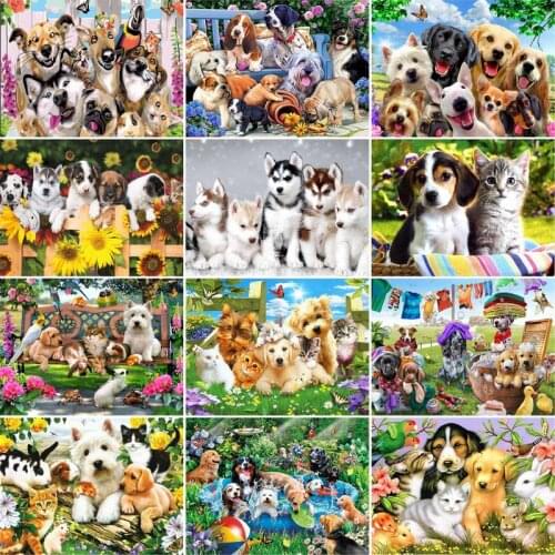 GATYZTORY 60×75cm Frame DIY Painting by Numbers Dog Oil Painting Animals Picture Art canvas wall Home decor Unique Gift