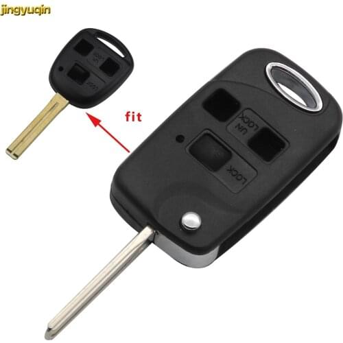 Jingyuqin Modified Remote Car Key Shell TOY43 Blade For Toyota Land Cruiser Camry Corolla FJ 2/3 Buttons Uncut Key Blank Case
