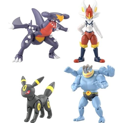 Pocket Monsters Bandai Shiwan Palm Action 4 POKEMON Garchomp Cinderace Model Figure