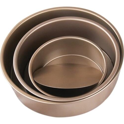 3Pcs Cake Mould Pastry Cake Aluminum Alloy Round Pudding Cheesecake Mold Set with Removable Bottom Chiffon Cake Pan