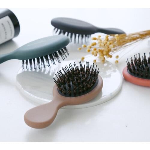Small Handle Hair Brush Massage Comb Bristle Nylon Hair Comb Anti-hair Loss Handle Detangling Wet Dry Hairdressing Styling Tools