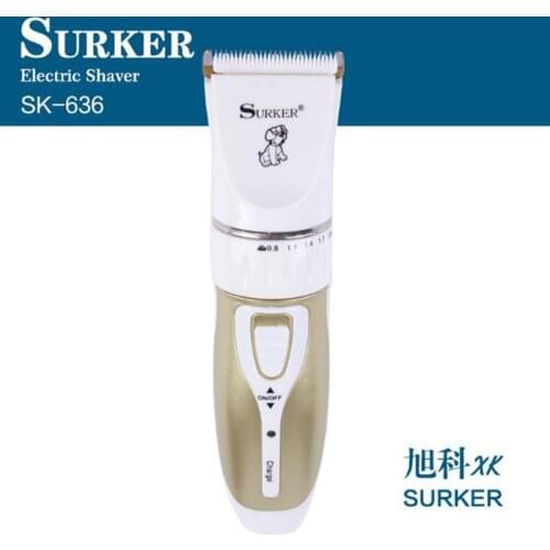 Surker electric pet hair trimmer SK-636 Dog cordless rechargeable pet hair clipper fine tuningshaved dog hair beauty dog haircut