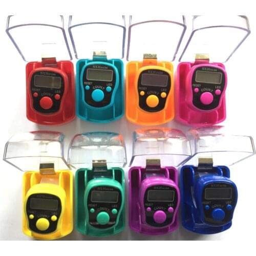 Mini Stitch Marker And Row Finger Counter LCD Electronic Digital Tally Counter For Sewing Knitting Weave Tool Random With Box