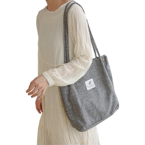 Youda 2018 Winter New Casual Tote Vintage Handbags Wool Shoulder Bag Preppy Style Totes Girl Plaid Fashion Shopping Bags