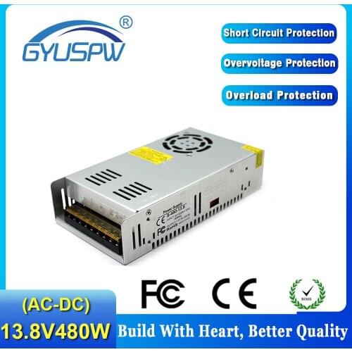 Single Output power supply 13.8V 34.8A 480W Switch Driver Light Transformer 110V 220V AC To DC SMPS For Led Strip Display Light