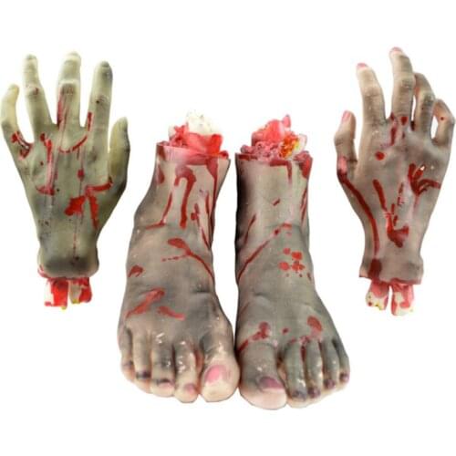 One Pair Halloween Party Horror Props Fake Hand Broken Foot Props Film Television Shooting Props Single Fake Hand Limb Props