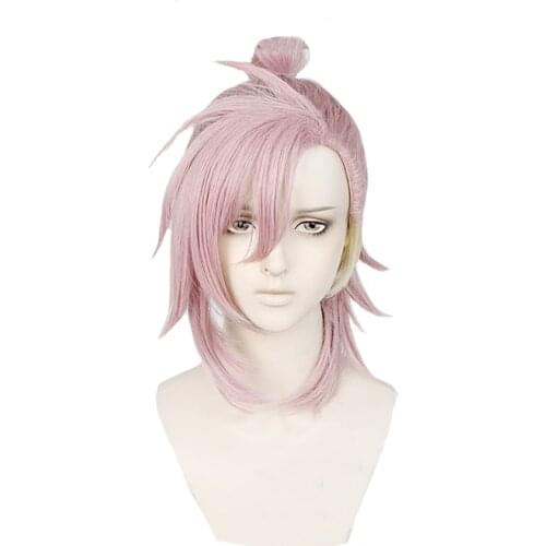Anime Slow Damage REI Cosplay Wig Pink Mix Yellow Heat Resistant Synthetic Hair Women Wigs