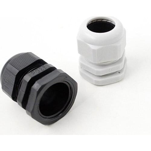 PG7 PG9 PG11 PG13.5 PG16 PG19 Cable Glands PP Plastic Cable Gland Waterproof White Or Black Color 10pcs/bag