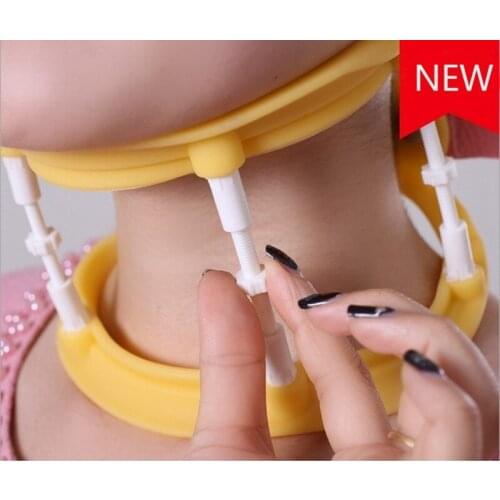 Adjustable rise and fall cervical vertebra tractor Silicone Separated collar support orthotics for adult and child