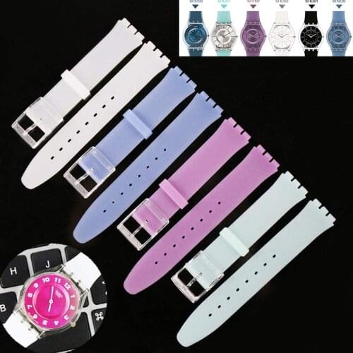 Silicone strap mens watch accessories pin buckle for Swatch SFK360 361 397 sports waterproof rubber strap women watch bands
