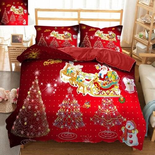 Christmas wedding bedding set decorate 3D bedsheet Duvet Pillowcase bed cover Twin king size Queen Bed Linen Home Textiles
