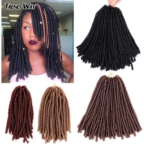 Synthetic Braiding Hair Extensions 14inch Soft Faux Locs Crochet Braids Hair Afro Hair Styles Dreadlocks Hair Extensions Black