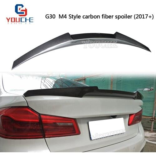 M4 Style Car Rear Spoiler Decoration For BMW G30 5 Series Carbon Fiber Trunk Lid 2017 + 4-door Sedan 520i 530i 540i M550i
