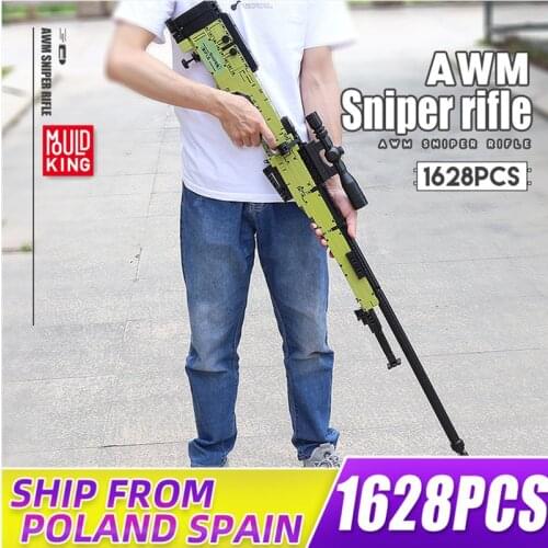 MOULD KING Building Blocks Gun Toys The MOC AWM Sniper Rifle Model Assembly Bricks Kids Educational DIY Toys Christmas Gift
