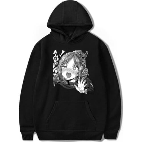 Japan Anime Ahegao Shy girl Men hoodies Sweatshirt 2020 Spring Winter Casual Loose Fit Hip Hop Fashoin Cartoon Pullover Hoodies