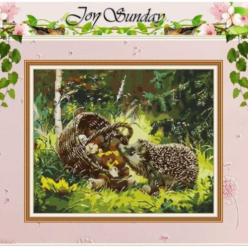 Little hedgehog animals patterns counted Cross Stitch 11CT 14CT Cross Stitch Sets DIY Cross-stitch Kits Embroidery Needlework