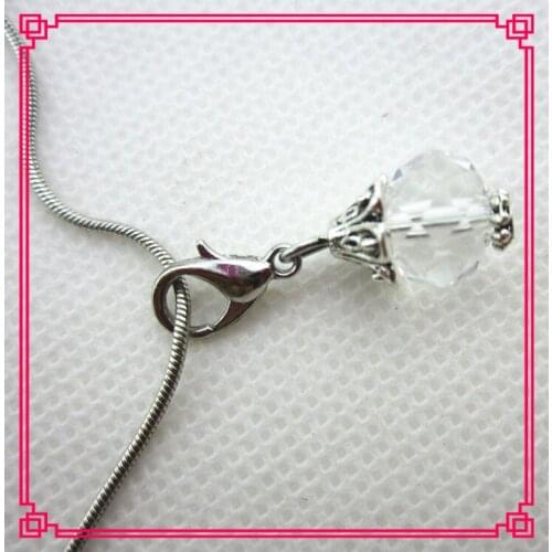 20pcs/lot white rhinestone crystal lobster clasp hanging dangle charms pendant/bracelet accessories charms diy jewelry