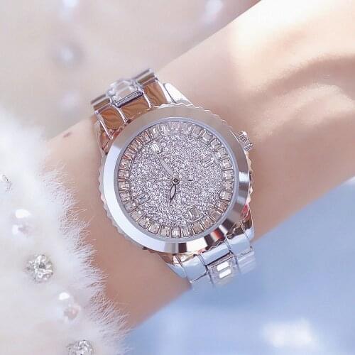 Woman Watches 2020 Famous Brand Crystal Watch Women Rhinestone Quartz Ladies Wrist Watches Silver Clock Montre Femme 2020