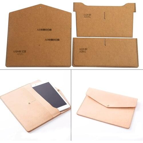 1Set DIY Kraft Paper Template New Fashion Mini Tablet Case Clutch Leather Craft Pattern DIY Stencil Sewing Pattern 23.5cm*15cm