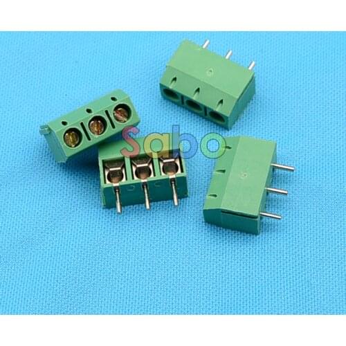 10PCS 5.08-301-3P 301-3P 3 Pin Screw Green Terminal Block Connector 5mm Pitch