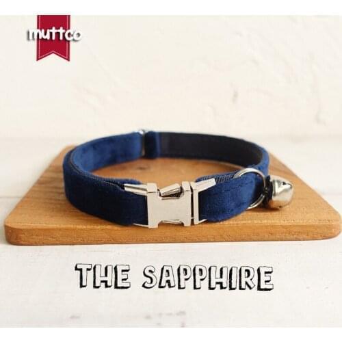 10pcs/lot MUTTCO adjustable pet collar delicate safety cat collar THE SAPPHIRE metal buckle kitten pet supplies 2 sizes UCC078