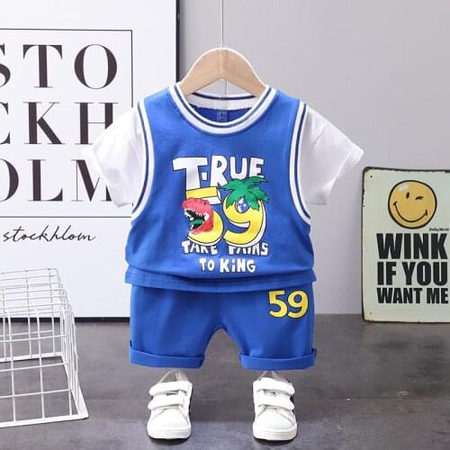 2021 Summer Baby Boy causal Clothes Kids Sport O-Neck T Shirt Short Pants 2Pcs/Sets Infant Children Fashion Toddler Tracksuits