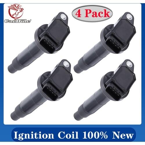 4 Pack Ignition Coils For Toyota Lexus Scion Rav4 Highlander TC 2.4L UF333 High Quality Black Ignition Coil For Toyota Camry