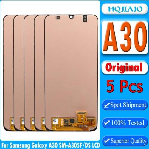 5pcs Original For Samsung Galaxy A30 SM-A305FN/DS A305F/DS A305 LCD Display Touch Screen Digitizer Assembly For Samsung A30 Lcd