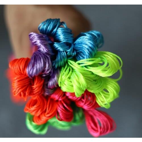 8.7Yards (8m) Silky Embroidery Floss 6 Strands 6 Bright Colors Cross Stitch Craft Needlework smoothy Thread Poly Filament Yarn