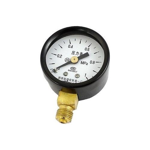 Black Metal Case 1/8PT Male Threaded 0-1Mpa Pneumatic Air Pressure Gauge