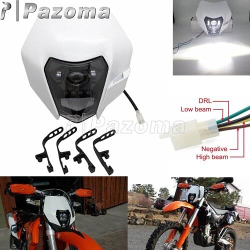 For EXC XCW EXCF TE TC FE 12V Motorcycle 6500K LED Headlight Hi/Lo Beam Motocross Lights Enduro Dirt Bike Supermoto LED Headlamp