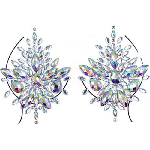 Hot Crystal Bra Stickers Invisible Self Adhesive Silicone Breast Chest Nipple Cover Bra Pad Petal Mat Stickers Accessories