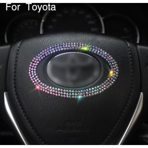 Crystal Car Steering Wheel Decoration Circle Diamond Sticker For TOYOTA RAV4 PRADO YARIS PREVIA COROLLA PRIUS CAMRY CROWN TUNDRA
