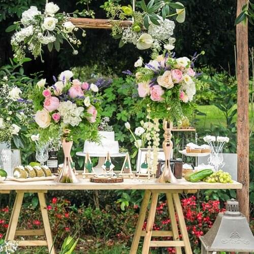 IMUWEN 3 colors! 32cm/12" height metal candle holder candle stick wedding centerpiece event romantic road lead flower rack