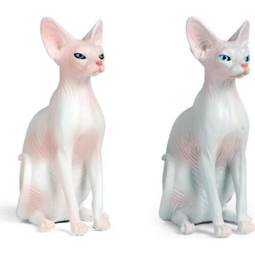 Simulation Sphinx Cat Creative PVC Hairless Cat Animals Figure Toys Animal Model Figure Toys For Kids Animal Model Doll