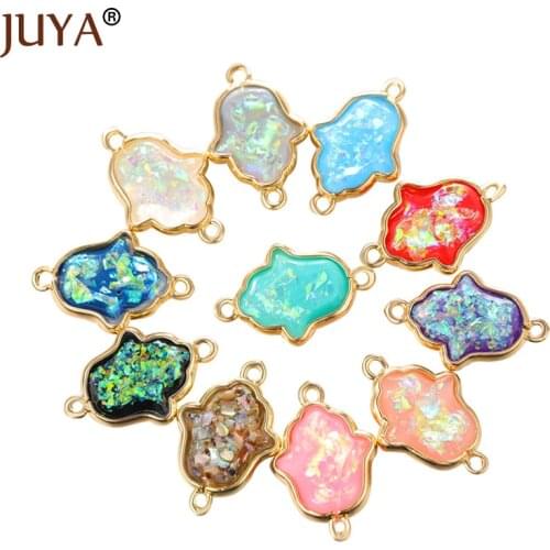 Juya 6pcs Acrylic Connectors Laser color for DIY Earrings Necklace Bracelet Jewelry Making Handmade Materials
