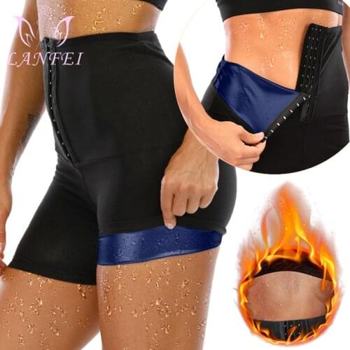LANFEI Waist Trainer Sweat Sauna Legging Women Shapers Capris Running Pant Slimming Gym Workout Yoga Pants Fat Burning Trouser