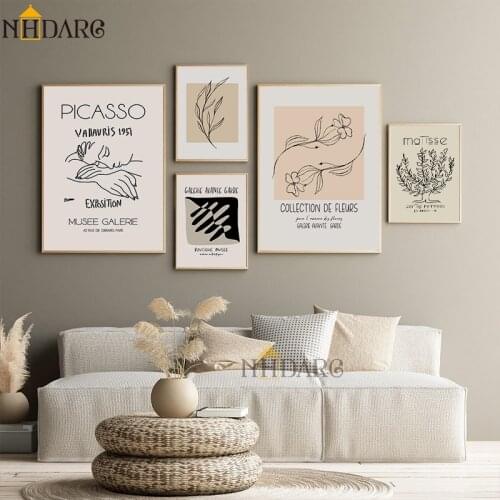 Picasso Matisse Minimalist Sketch Abstract Painting Canvas Print and Poster Wall Art Pictures for Living Room Home Decor