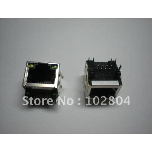 RJ45 Modular Network PCB Jack 56 8P LAN Connector 60 pcs per Lot Shielded with LED Lamp