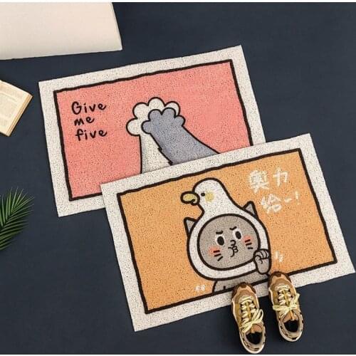 Cartoon Welcome Entrance Doormats Carpets Rugs For Home Bath Living Room Floor Stair Kitchen Hallway Non-Slip Cat Dog Pet Gamer